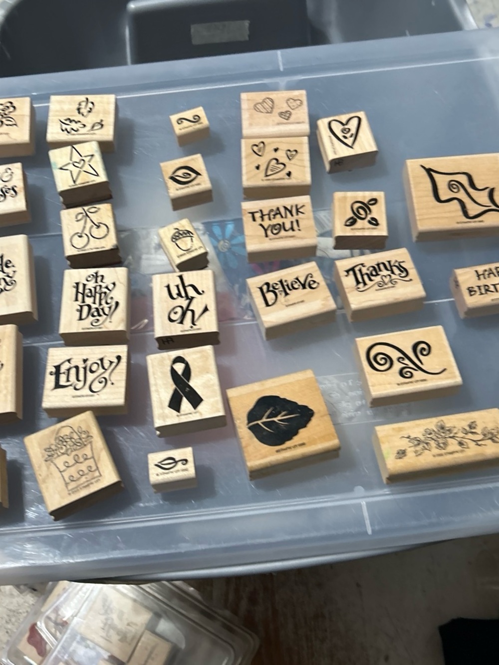 Stampin' Up! Wood Rubber Stamps - Black Ink Designs